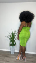 Load image into Gallery viewer, “Slime Lime” Ruched Bodycon (1XL)

