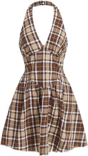 Load image into Gallery viewer, Plaid Print Halter Dress 2X
