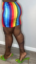Load image into Gallery viewer, Rainbow Striped Bodycon Skirt (Fit up to 3X)
