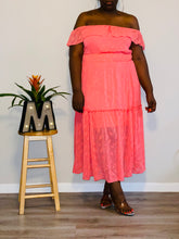 Load image into Gallery viewer, “Samantha” CORAL OFF THE SHOULDER MAXI (14/16)
