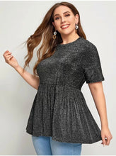 Load image into Gallery viewer, Glitter Peplum Top (2XL)

