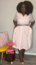 Load image into Gallery viewer, Vintage BELLAMY PINK STRIPE SHIRT DRESS (18/20)
