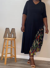 Load image into Gallery viewer, “Peeking Garden” Black Maxi Dress (2X-4X)
