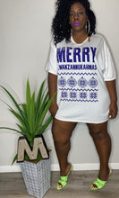 Load image into Gallery viewer, Merry Kwanzannukahmas Mens OVERSIZED Graphic Tshirt (4XL)
