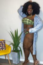 Load image into Gallery viewer, 2pc Plaid Swim Suit (Size 16/18)

